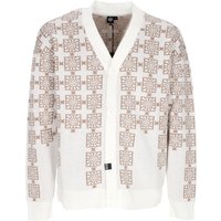 Men’s Cardigan Breeze Blocks Cardigan Brownwhite Men’s Cardigan Breeze Blocks Cardigan Brownwhite