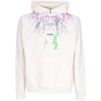 Men’s Lightweight Hooded Sweatshirt Bicolor Lightning Print Hoodie White