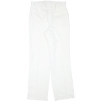 DICKIES Mens Cotton Blend White Regular Straight Trousers W L Workwear Zip