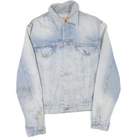 LEVI’S Mens Blue Denim Jacket L Cotton Blend Plain Button Closure Retro Style