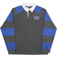 PENNANT Mens Grey & Blue Rugby Long Sleeve Plain Cotton Blend Polo Shirt PENNANT Mens Grey & Blue Rugby Long Sleeve Plain Cotton Blend Polo Shirt