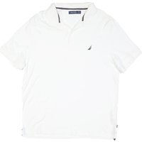 NAUTICA Mens White Short Sleeve Plain Cotton Blend Polo Shirt Casual