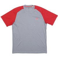 ADIDAS Mens Grey & Red Athletic Shirt L Short Sleeve Crew Neck Performance Gym ADIDAS Mens Grey & Red Athletic Shirt L Short Sleeve Crew Neck Performance Gym