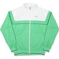 Puma Mens Green White Track Jacket M Polyester Blend Zip Plain Sportswear Puma Mens Green White Track Jacket M Polyester Blend Zip Plain Sportswear
