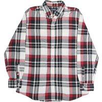 CHAPS Mens Red & Black Check Shirt L Button Down Collar Long Sleeve Casual CHAPS Mens Red & Black Check Shirt L Button Down Collar Long Sleeve Casual