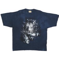 THE MOUNTAIN Mens Navy Blue Tiger Graphic Shirt Short Sleeve Crew Neck THE MOUNTAIN Mens Navy Blue Tiger Graphic Shirt Short Sleeve Crew Neck
