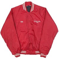 WEAR GUARD Mens Red Varsity Style Jacket M Polyester Blend Button Closure Plain