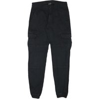 URBAN CLASSIC Mens Cotton Blend Black Slim Cargo Trousers W L Zip Pockets URBAN CLASSIC Mens Cotton Blend Black Slim Cargo Trousers W L Zip Pockets