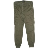 AMADO Mens Cotton Blend Olive Slim Cargo Trousers W L Zip Pockets Casual AMADO Mens Cotton Blend Olive Slim Cargo Trousers W L Zip Pockets Casual