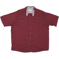WRANGLER Mens Maroon Shirt Cotton Blend Button Front Casual Summer WRANGLER Mens Maroon Shirt Cotton Blend Button Front Casual Summer