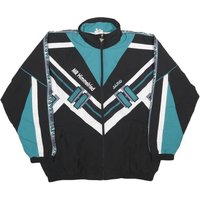 JAKO SPORT Mens Black & Teal Retro Sports Jacket Polyester Zip Track JAKO SPORT Mens Black & Teal Retro Sports Jacket Polyester Zip Track