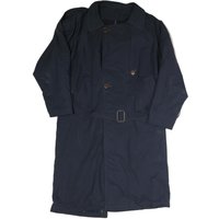 Mens Navy Blue Cotton Blend Classic Button Jacket Plain Long Sleeve Outerwear Mens Navy Blue Cotton Blend Classic Button Jacket Plain Long Sleeve Outerwear