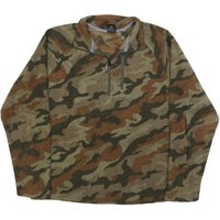 STARTER Mens Green & Brown Camouflage Patterned Jumper Zip Polyester STARTER Mens Green & Brown Camouflage Patterned Jumper Zip Polyester