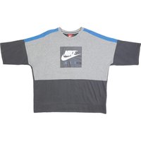 NIKE Mens Grey & Blue Cotton Blend Crew Neck Sweatshirt Logo Print