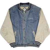 GEAR FOR SPORTS Mens Blue & Cream Denim Button Jacket L Cotton Blend Casual