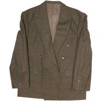 Mens Brown Check Button Jacket Polyester Blend Classic Formal Blazer Mens Brown Check Button Jacket Polyester Blend Classic Formal Blazer