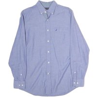 NAUTICA Mens Blue Button-Down Oxford Shirt S Casual Cotton Blend Long Sleeve