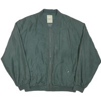 HAPPY LIFE Mens Green Bomber Jacket L Polyester Blend Plain Zip Comfortable