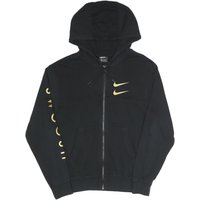NIKE Mens Black Pullover Hoodie Cotton Blend Zip Sweatshirt Swoosh Print NIKE Mens Black Pullover Hoodie Cotton Blend Zip Sweatshirt Swoosh Print