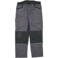 DICKIES Mens Cotton Blend Grey & Black Regular Leg Trousers W L Workwear