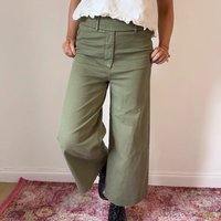 Unbranded Cropped Trousers – W Green Cotton
