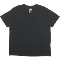 NIKE Mens Black Plain Shirt Short Sleeve V-Neck Cotton Blend Casual