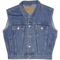 CAMPCO Mens Blue Denim Button Cotton Sleeveless Jacket M Casual Streetwear