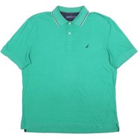 NAUTICA Mens Green Short Sleeve Plain Polo Shirt Cotton Blend Summer NAUTICA Mens Green Short Sleeve Plain Polo Shirt Cotton Blend Summer