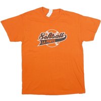 GILDAN Mens Orange Softball La Porte Graphic Shirt M Short Sleeve Crew Neck