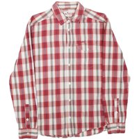 WRANGLER Mens Red & White Checked Shirt M Cotton Blend Casual Long Sleeve