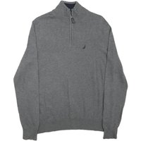 NAUTICA Mens Grey Patterned Pullover Crew Neck Basic Knit S Cotton Blend Jumper
