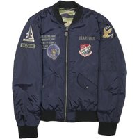SCHOTT Mens Navy Blue Nylon Reversible Bomber Jacket Military Style Original SCHOTT Mens Navy Blue Nylon Reversible Bomber Jacket Military Style Original