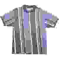 ST JOHNS BAY Mens Blue & Grey Striped Short Sleeve Polo Shirt L Cotton Blend ST JOHNS BAY Mens Blue & Grey Striped Short Sleeve Polo Shirt L Cotton Blend