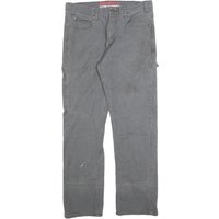 DICKIES Mens Cotton Blend Grey Workwear Regular Straight Trousers W L