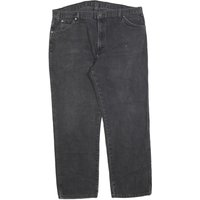 DICKIES Mens Regular Fit Black Denim Jeans Cotton Blend Zip W L Comfortable