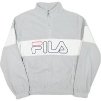 FILA Mens Grey & White Polyester Blend Pullover Plain Crew Neck Jumper FILA Mens Grey & White Polyester Blend Pullover Plain Crew Neck Jumper