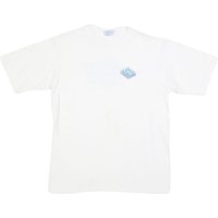 ALL SPORT Mens White L Cotton Shirt Short Sleeve Crew Neck AMC Logo Printed