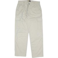 Beige Mens Cotton Blend Regular Cargo Trousers W L Work Utility Zip