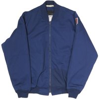 UNITOG Mens Blue Cotton Bomber Jacket Zip Plain Casual Workwear UNITOG Mens Blue Cotton Bomber Jacket Zip Plain Casual Workwear