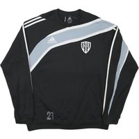 ADIDAS Mens Black & Grey Football Club Crest Crew Neck L Sweatshirt Long Sleeve