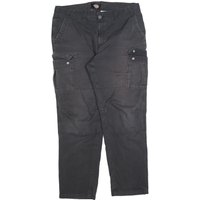 DICKIES Mens Cotton Blend Black Regular Fit Straight Leg Trousers W L DICKIES Mens Cotton Blend Black Regular Fit Straight Leg Trousers W L