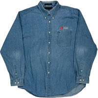 Cook Logo Tommy Hilfiger Denim Shirt – Blue Cotton