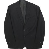 FREY Mens Black Classic Jacket M Woven Plain Button Closure