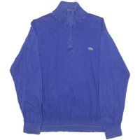 LACOSTE Mens Blue Pullover Plain Crew Neck Basic Knit Jumper Cashmere Blend LACOSTE Mens Blue Pullover Plain Crew Neck Basic Knit Jumper Cashmere Blend