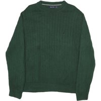 NAUTICA Mens Green Patterned Jumper Crew Neck Basic Knit Cotton Blend Casual
