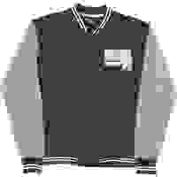 MV SPORT Mens Navy & Grey Nevada Varsity Jacket L Cotton Blend Button Closure MV SPORT Mens Navy & Grey Nevada Varsity Jacket L Cotton Blend Button Closure
