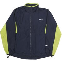 STARTER Mens Navy & Lime Zip Jacket L Polyester Lightweight Track Top Sportswear