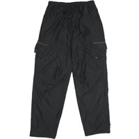 Mens Black Relaxed Drawstring Cargo Trousers W L Casual Lightweight