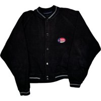 Guess Spellout Varsity Jacket – Small Black Polyester
