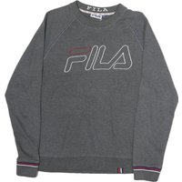 FILA Mens Grey Cotton Crew Neck M Sweatshirt Embroidered Logo Retro Style FILA Mens Grey Cotton Crew Neck M Sweatshirt Embroidered Logo Retro Style